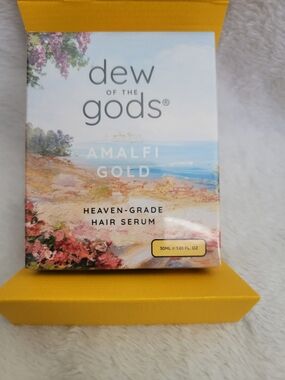 Dew of the Gods Amalfi Gold Hair Serum - Pastel Beach Artwork